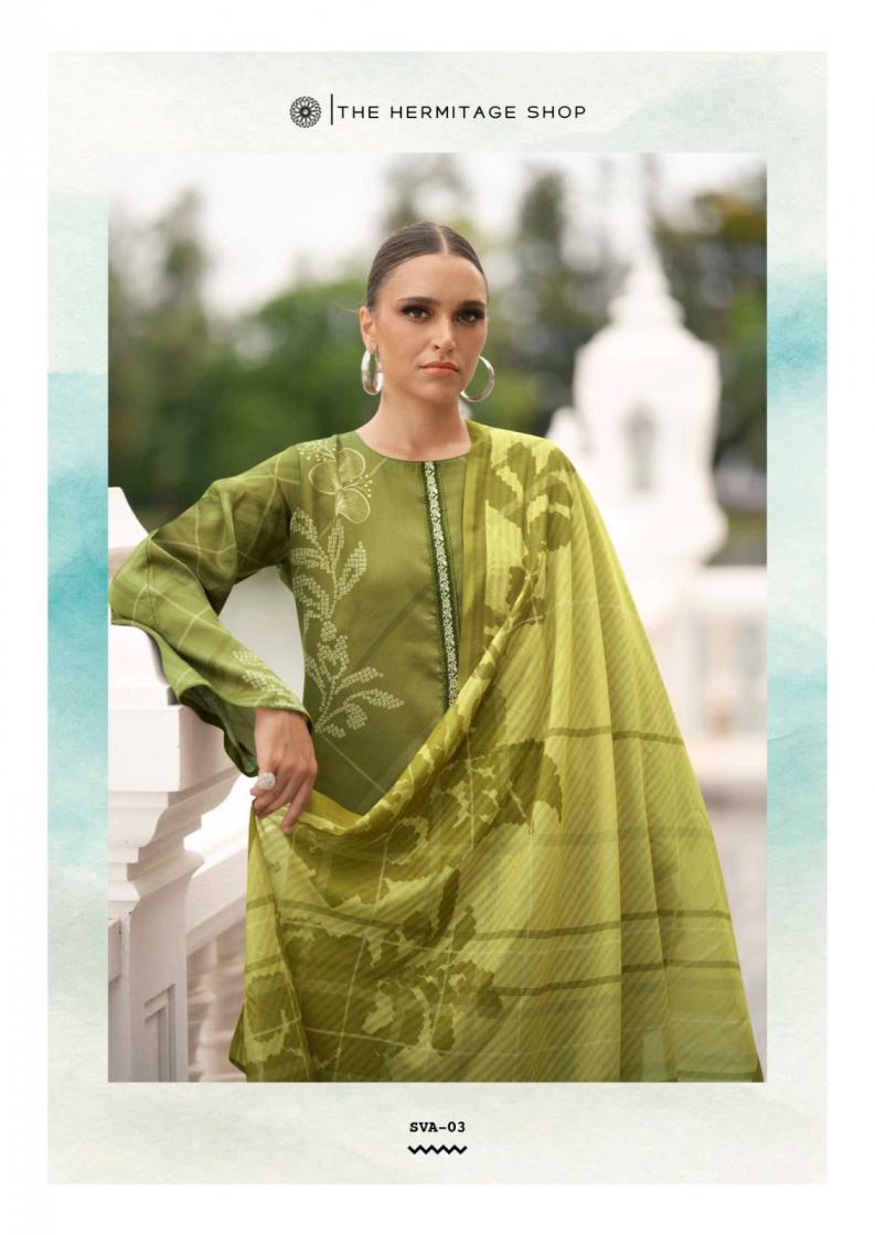 SVA BY THE HERMITAGE SHOP READYMADE STYLISH VISCOSE LAWN BIG SIZE 3PCS DRESS