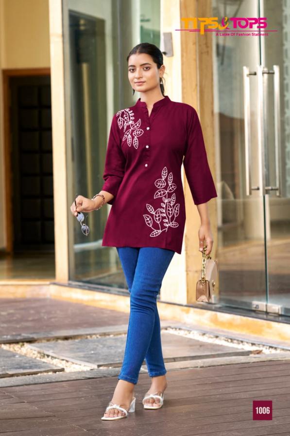 BLOSSOM BY TIPS & TOPS RAYON CLASSIC FULL STITCH SHORT TOPS 