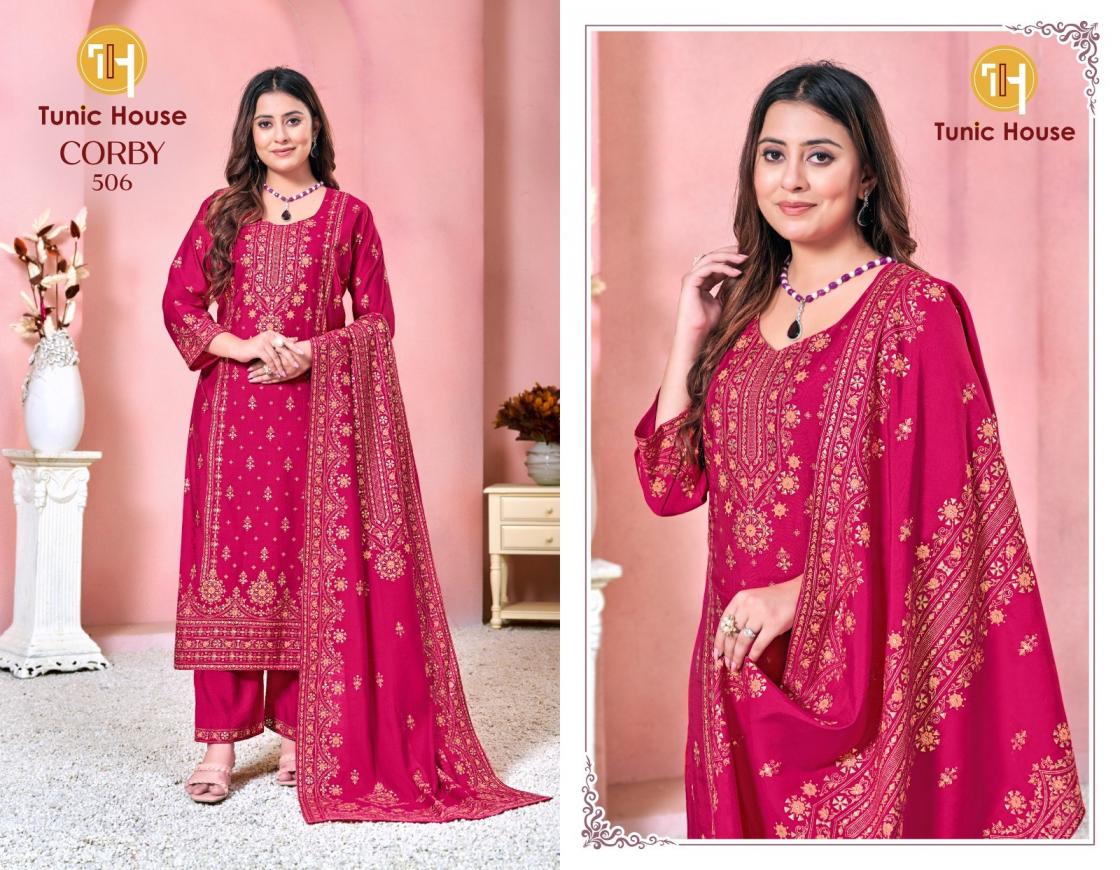 TUNIC HOUSE CORBY FOIL PRINT FANCY 3 PCS COMBO SET COLLECTION