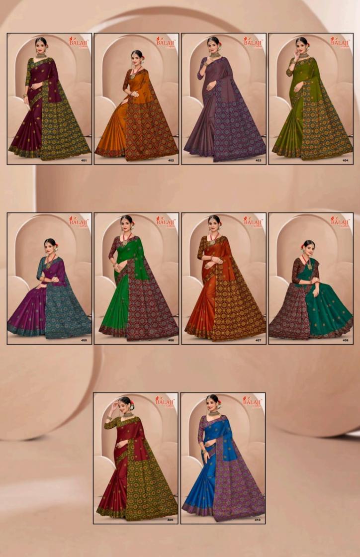 SOFT MASLEEN VOL 4 BY BALAJI COTTON PRETTY LOOK SAREE ONLINE 