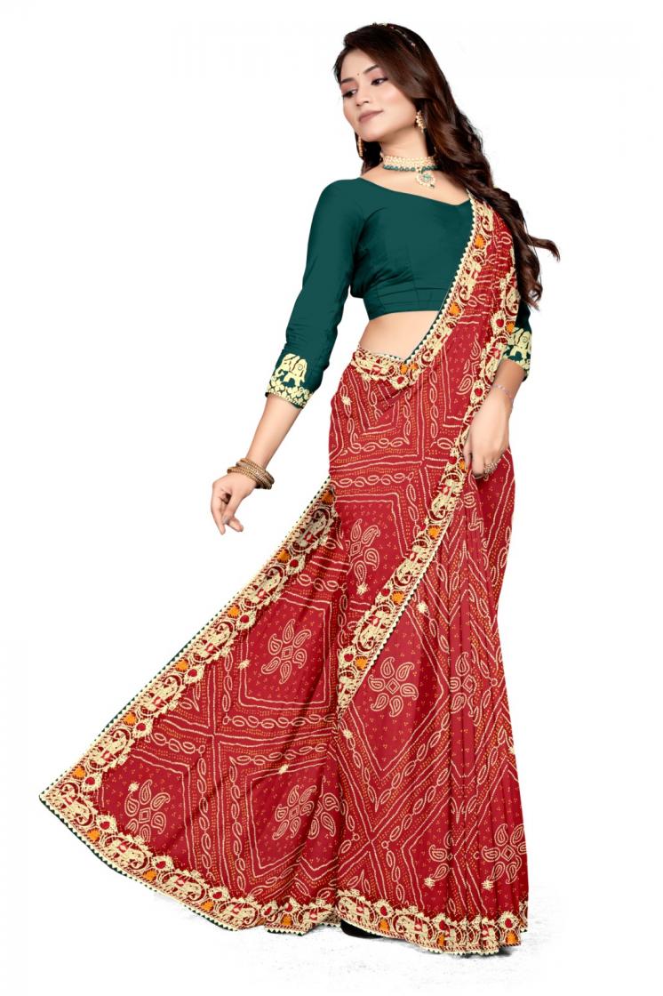 GEORGETTE BANDHANI TRADITIONAL SAREES ONLINE 