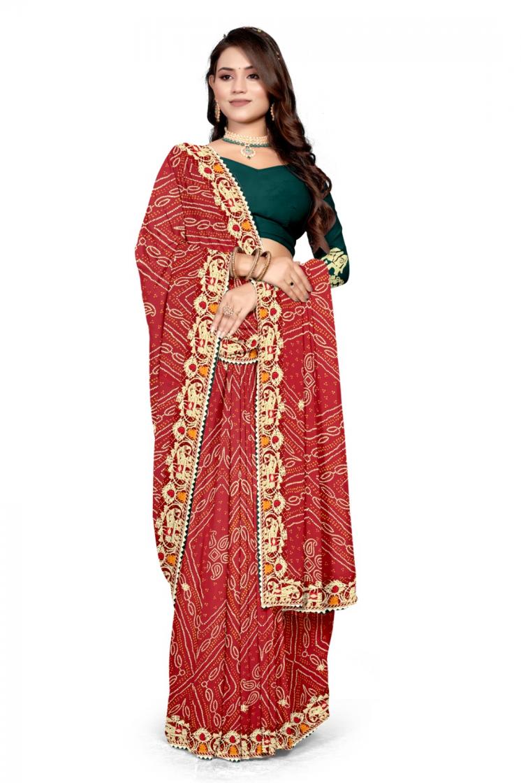 GEORGETTE BANDHANI TRADITIONAL SAREES ONLINE 
