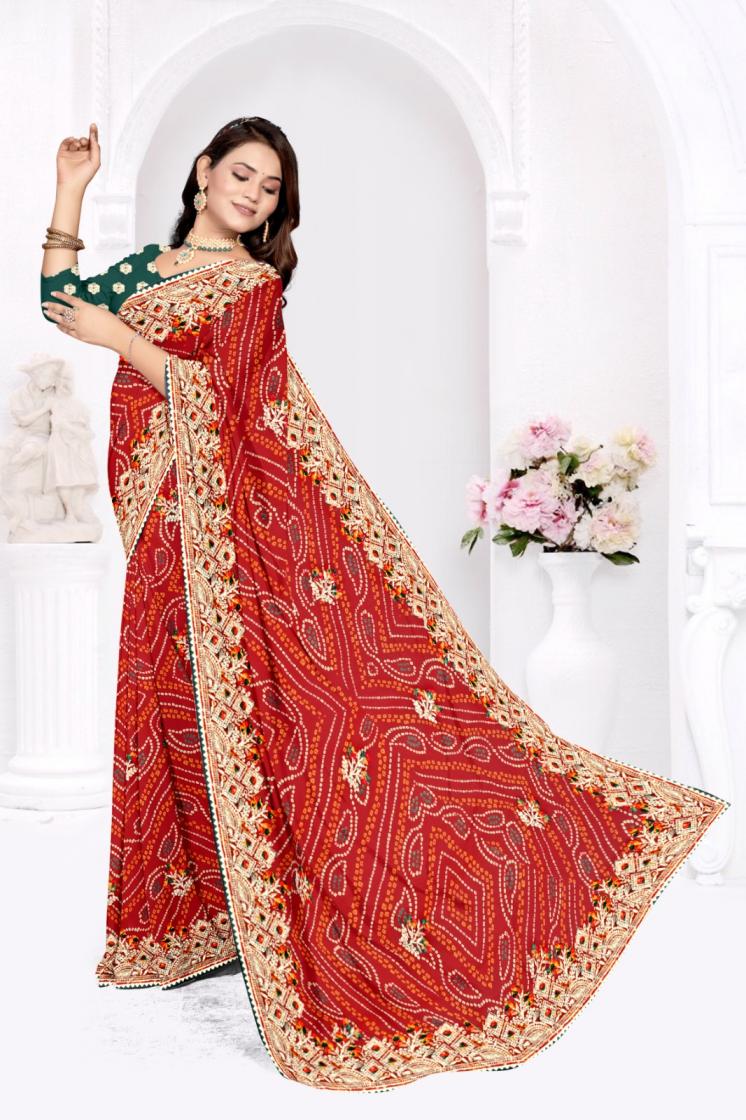 GEORGETTE BANDHANI TRADITIONAL SAREES ONLINE 