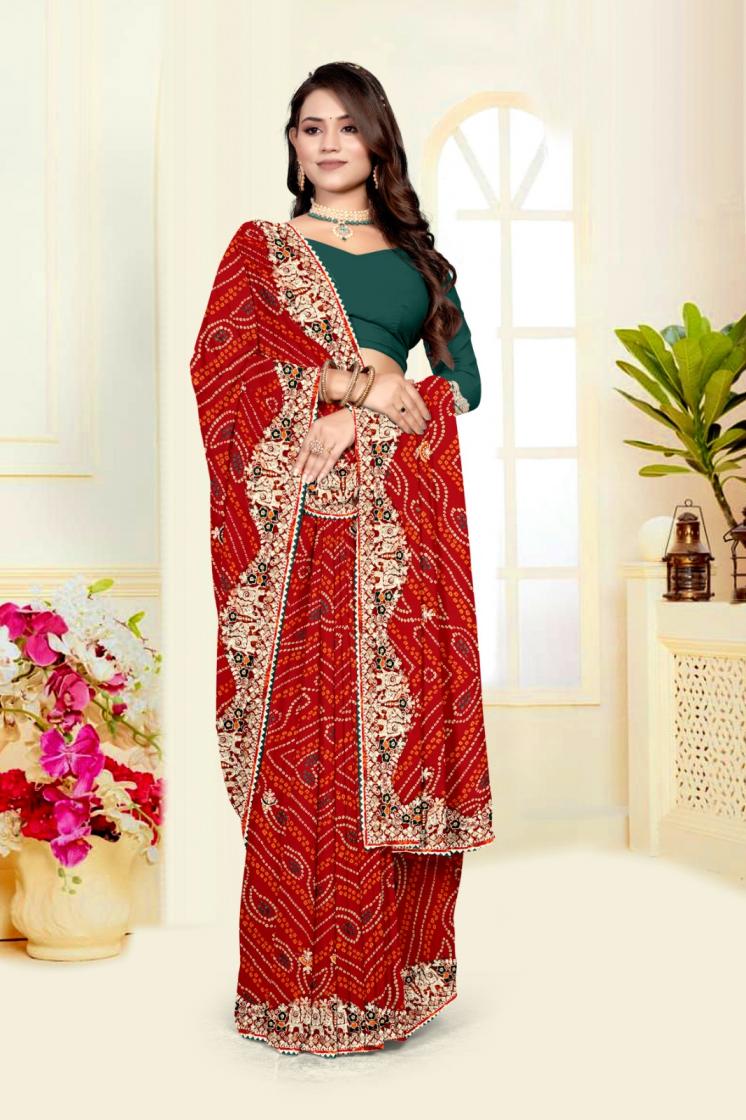 GEORGETTE BANDHANI TRADITIONAL SAREES ONLINE 