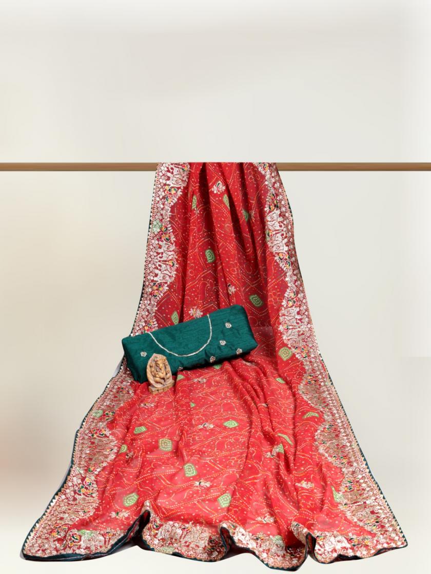 GEORGETTE BANDHANI TRADITIONAL SAREES ONLINE 