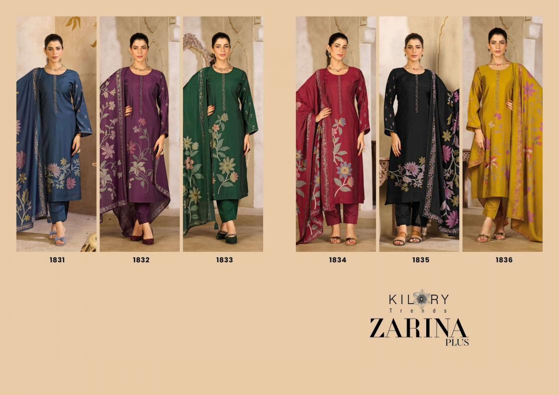 ZARINA PLUS BY KILORY TRENDS UNIQUE MUSLIN SILK 3PCS DRESS