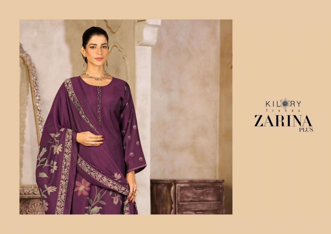 ZARINA PLUS BY KILORY TRENDS UNIQUE MUSLIN SILK 3PCS DRESS