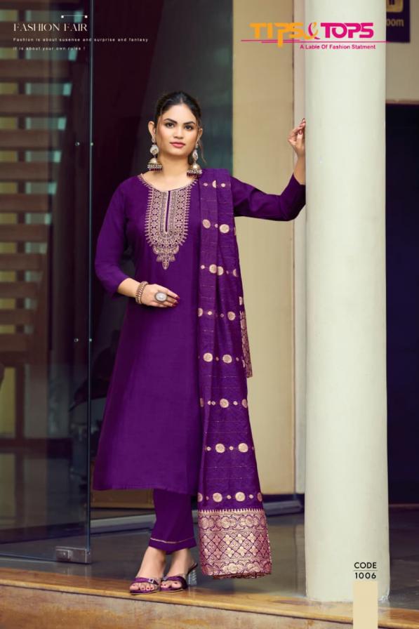 TIPS & TOPS MAAHI VOL 2 FULL STITCH ROMAN SILK PLUS SIZE 3PCS DRESS