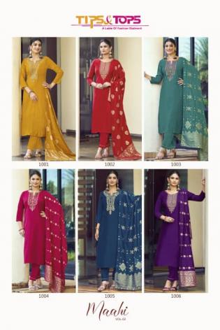 TIPS & TOPS MAAHI VOL 2 FULL STITCH ROMAN SILK PLUS SIZE 3PCS DRESS