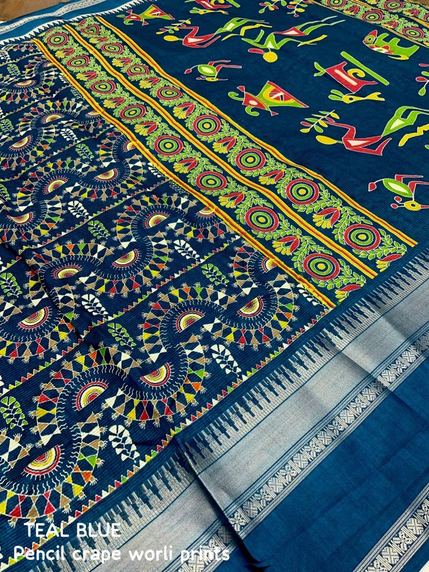 PENCIL CRAPE CASUAL SAREE WHOLESALER 