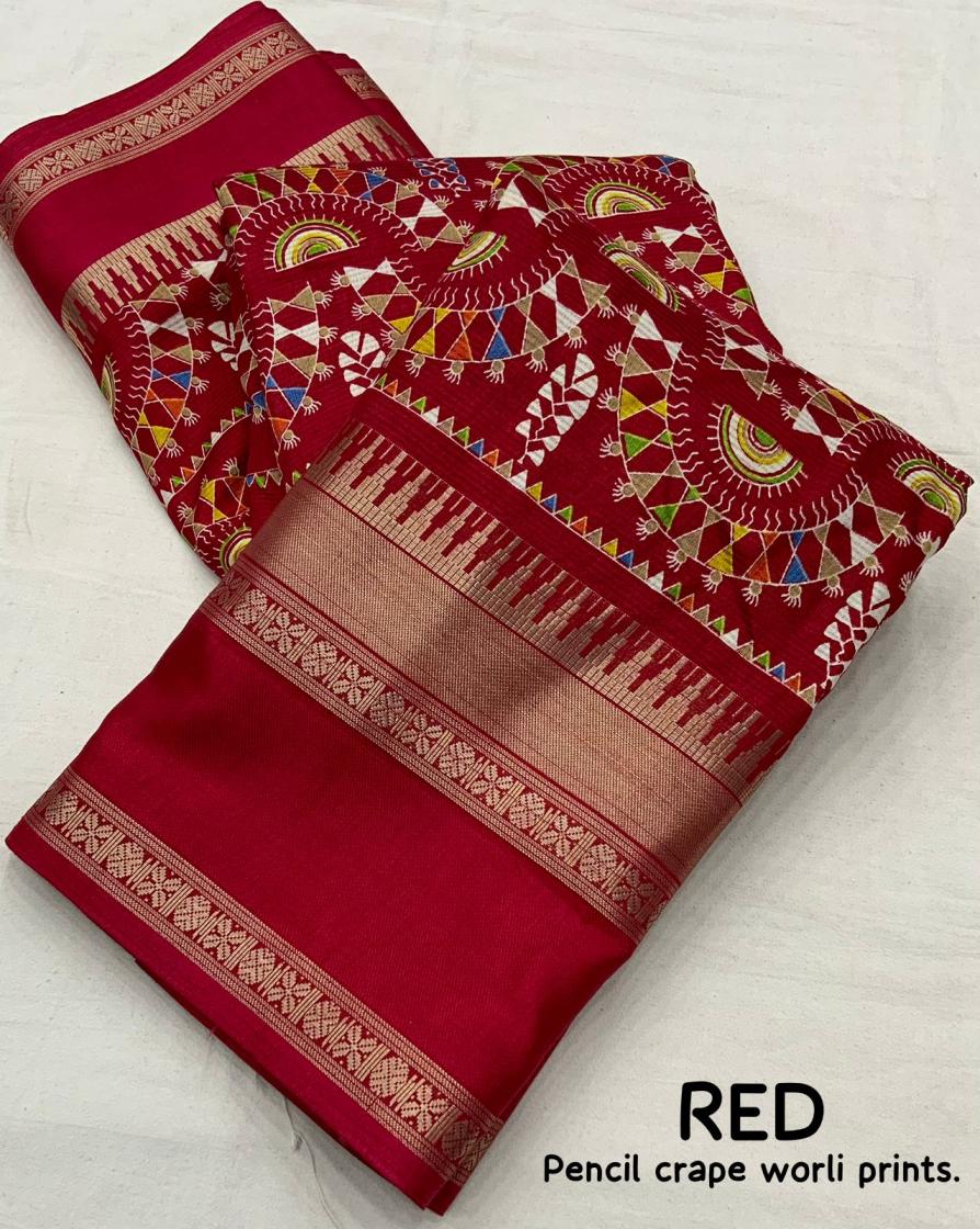PENCIL CRAPE CASUAL SAREE WHOLESALER 