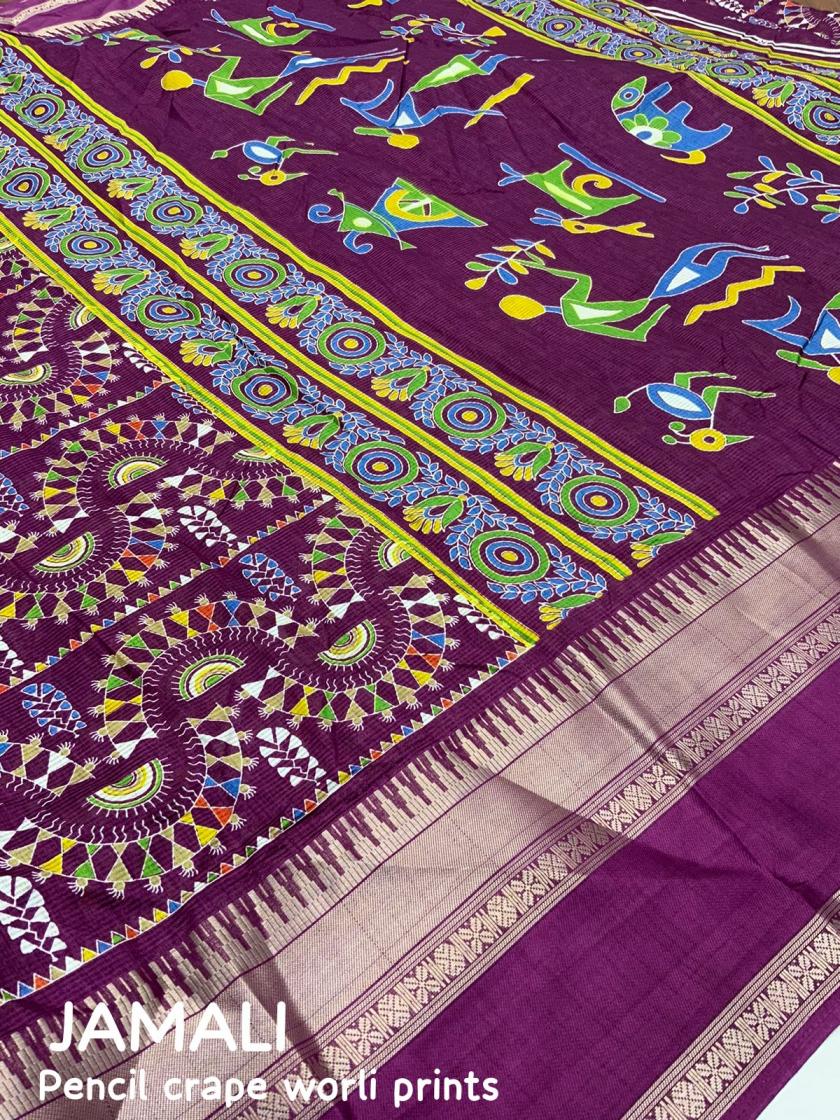 PENCIL CRAPE CASUAL SAREE WHOLESALER 