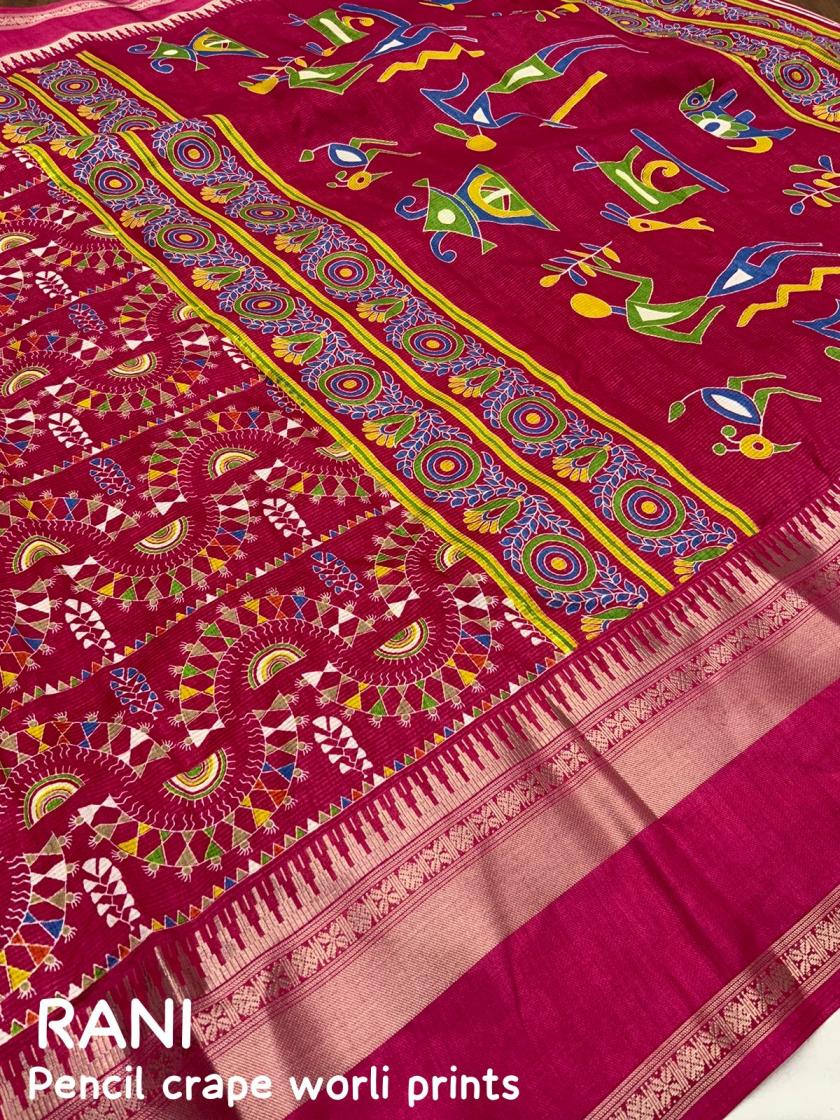 PENCIL CRAPE CASUAL SAREE WHOLESALER 