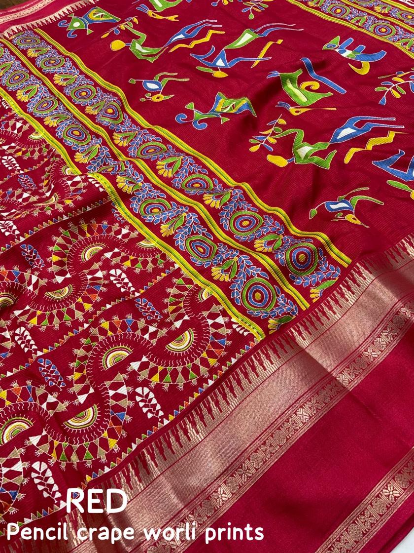 PENCIL CRAPE CASUAL SAREE WHOLESALER 