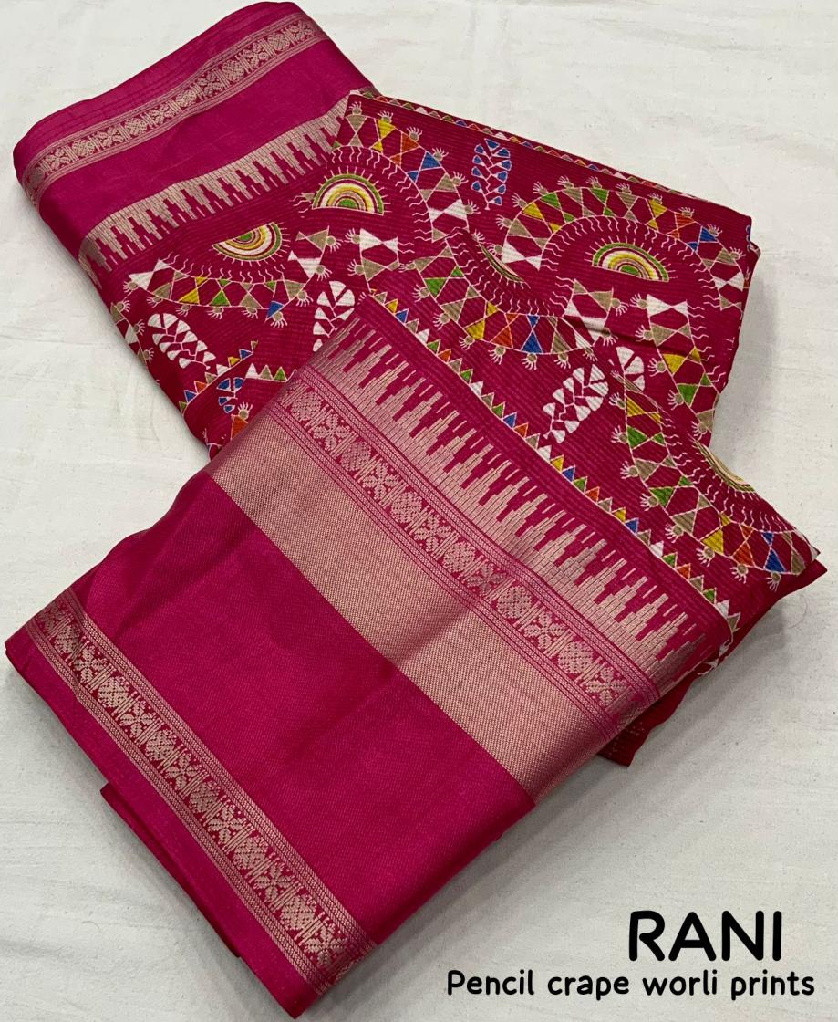 PENCIL CRAPE CASUAL SAREE WHOLESALER 