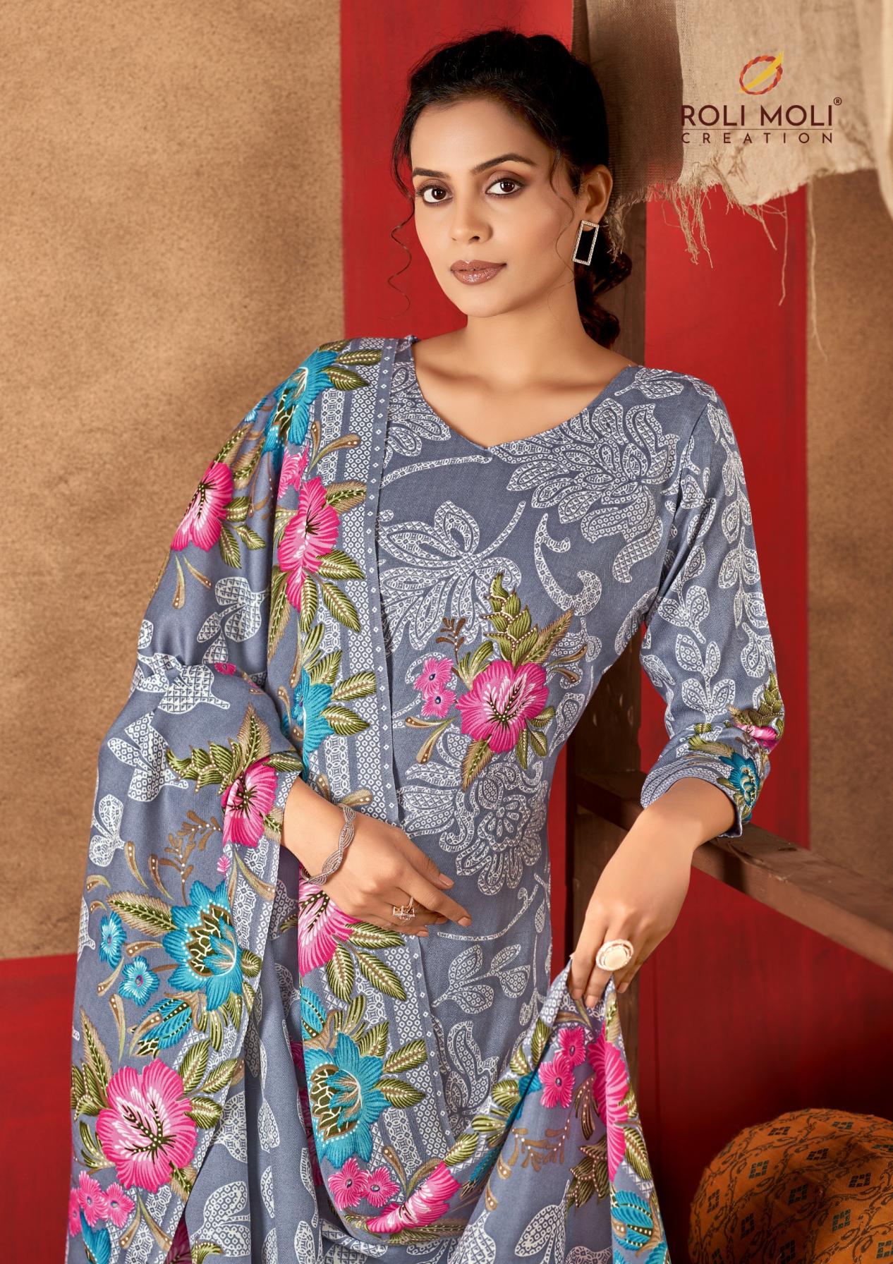 TAREEF BY ROLI MOLI CREATION FULL STITCH PASHMINA WINTER MODERN PAKISTANI SUIT 