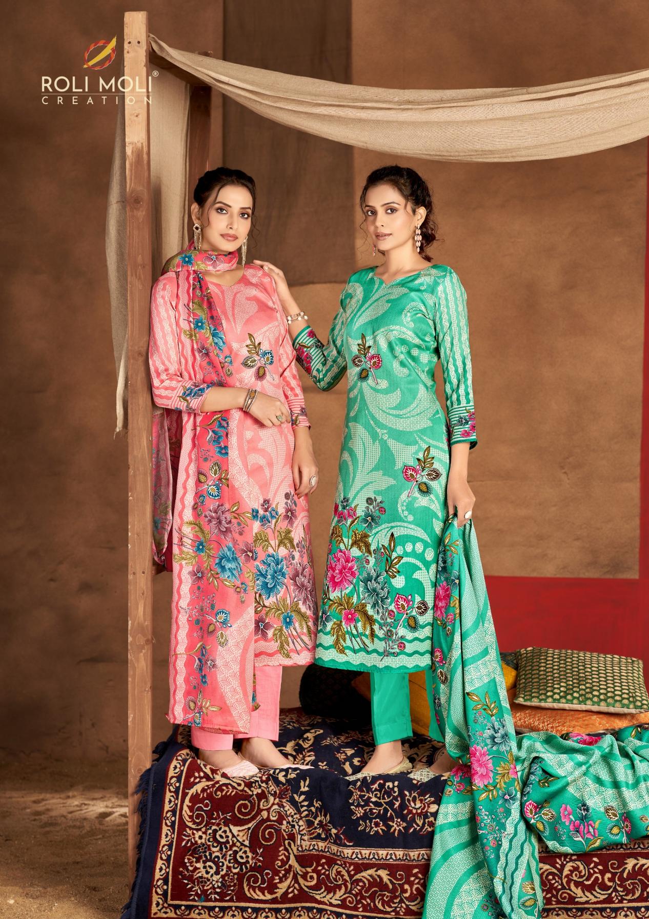 TAREEF BY ROLI MOLI CREATION FULL STITCH PASHMINA WINTER MODERN PAKISTANI SUIT 