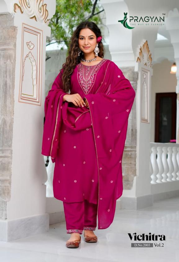 PRAGYAN VICHITRA VOL 2 FULL STITCH VICHITRA PLUS SIZE 3PCS DRESS