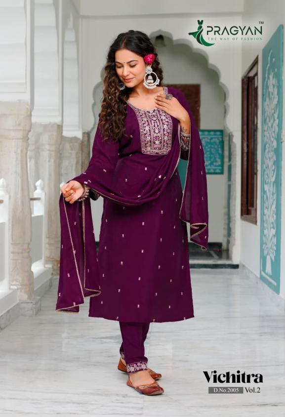 PRAGYAN VICHITRA VOL 2 FULL STITCH VICHITRA PLUS SIZE 3PCS DRESS