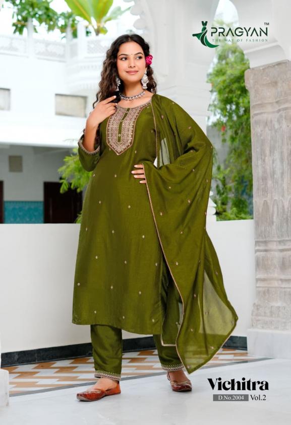 PRAGYAN VICHITRA VOL 2 FULL STITCH VICHITRA PLUS SIZE 3PCS DRESS