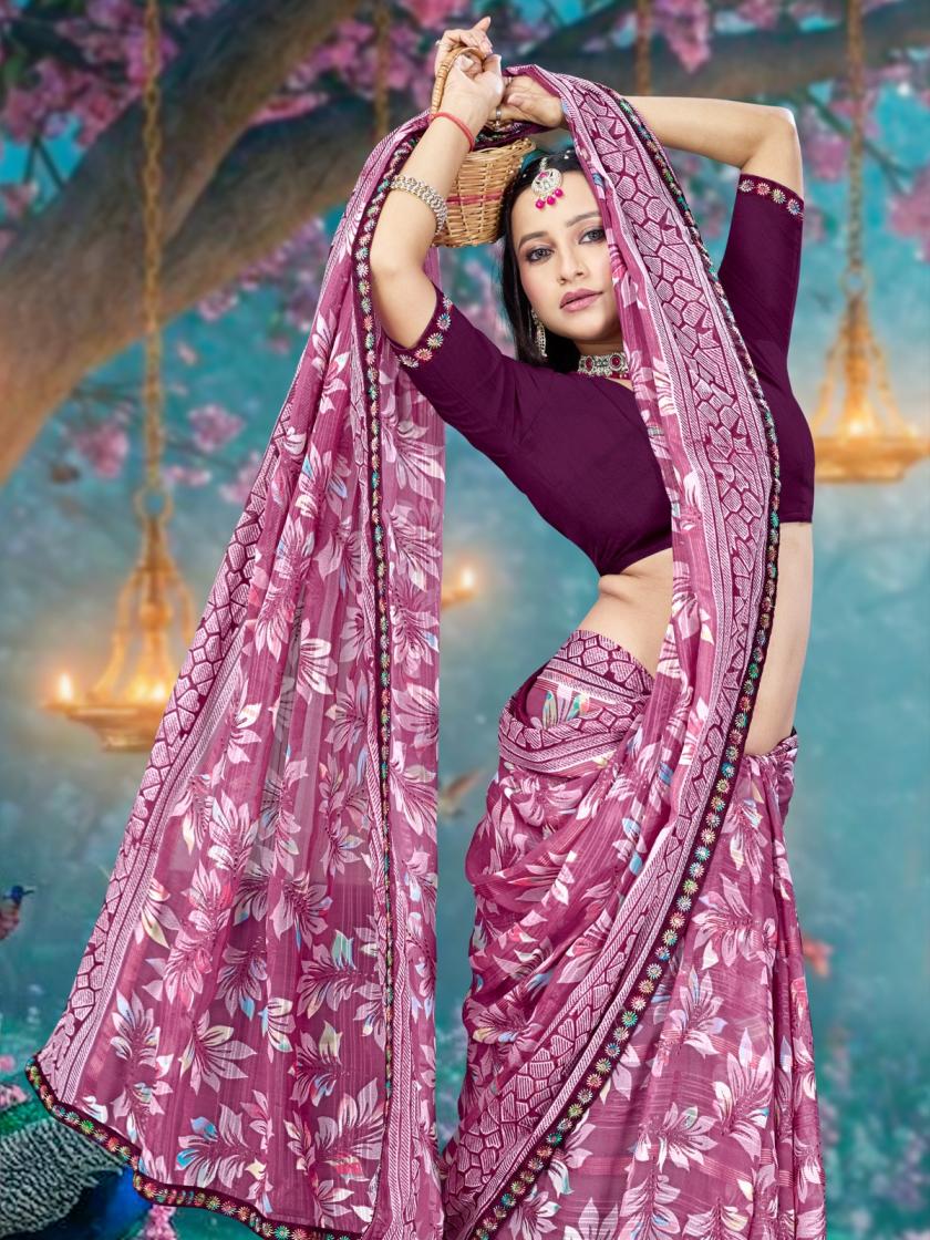 VIRANGANA WETLESS PATTERN CASUAL WEAR SAREES