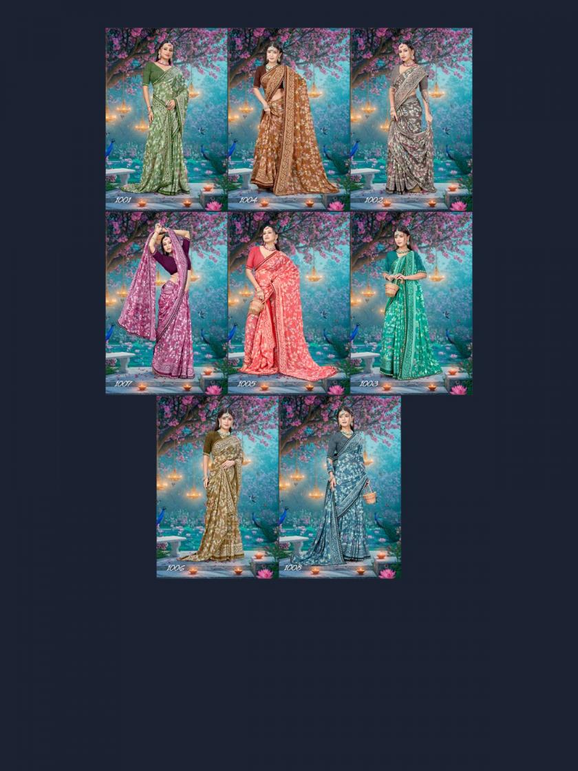 VIRANGANA WETLESS PATTERN CASUAL WEAR SAREES