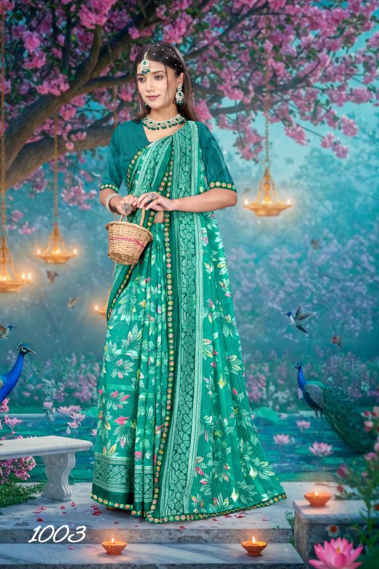 VIRANGANA WETLESS PATTERN CASUAL WEAR SAREES