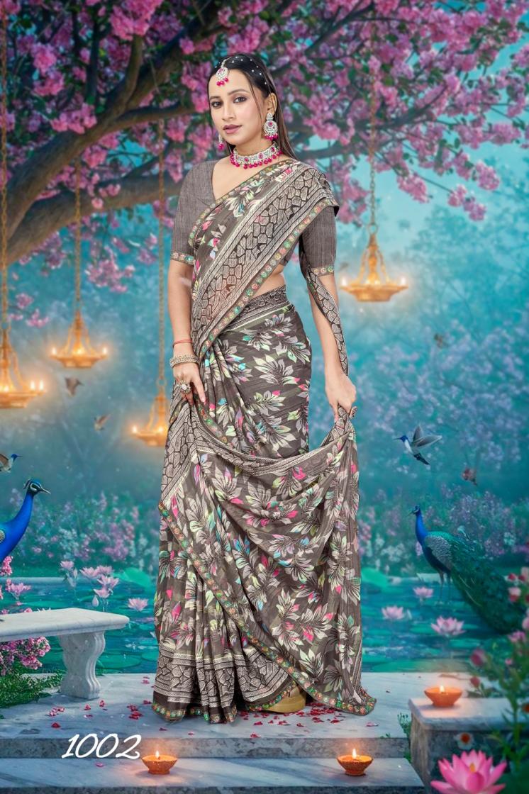 VIRANGANA WETLESS PATTERN CASUAL WEAR SAREES