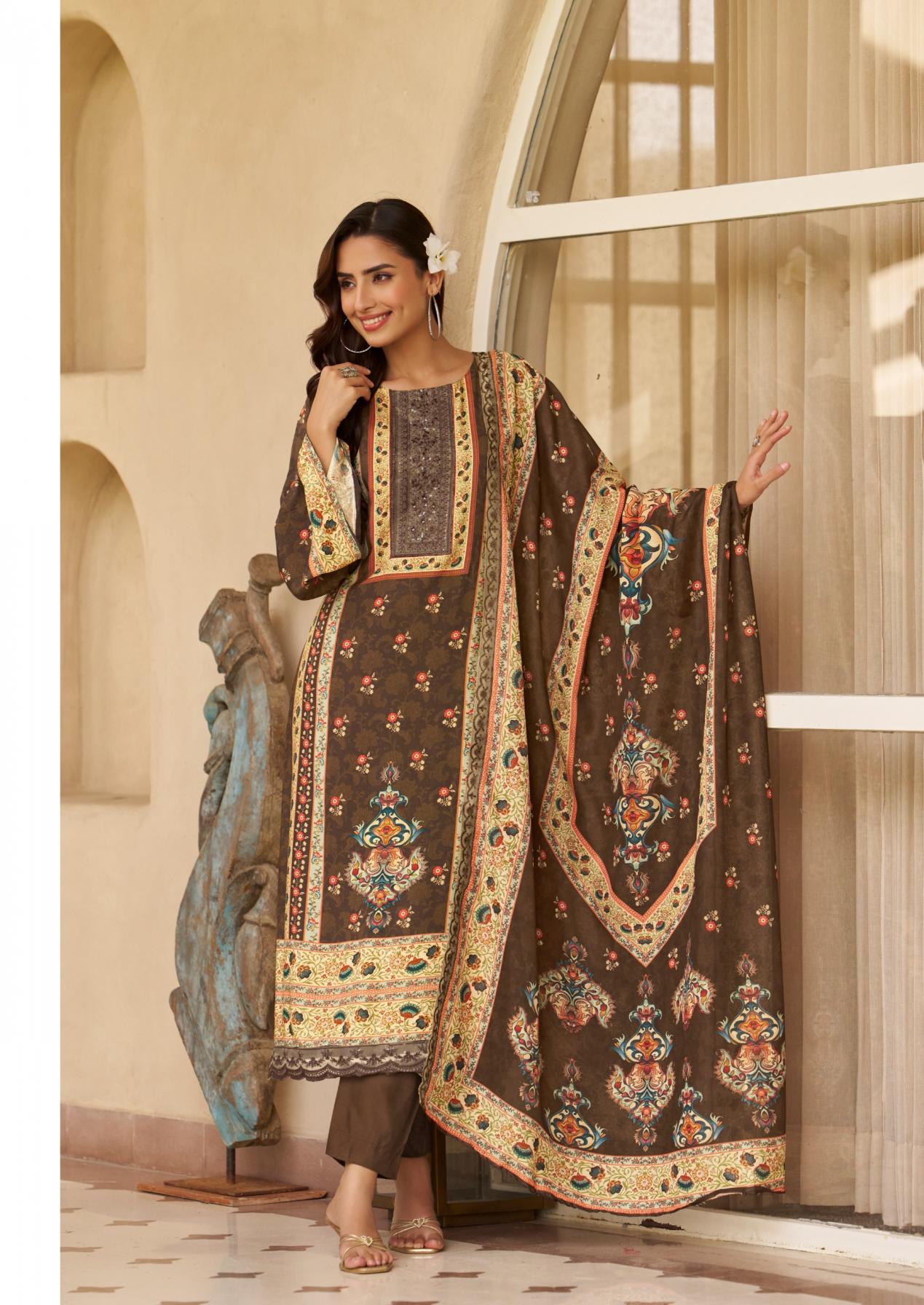 bagh vol 5 by the hermitage shop viscose lawn full stitch pakistani big size 3pcs dress