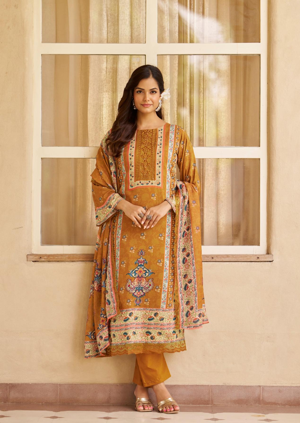 bagh vol 5 by the hermitage shop viscose lawn full stitch pakistani big size 3pcs dress
