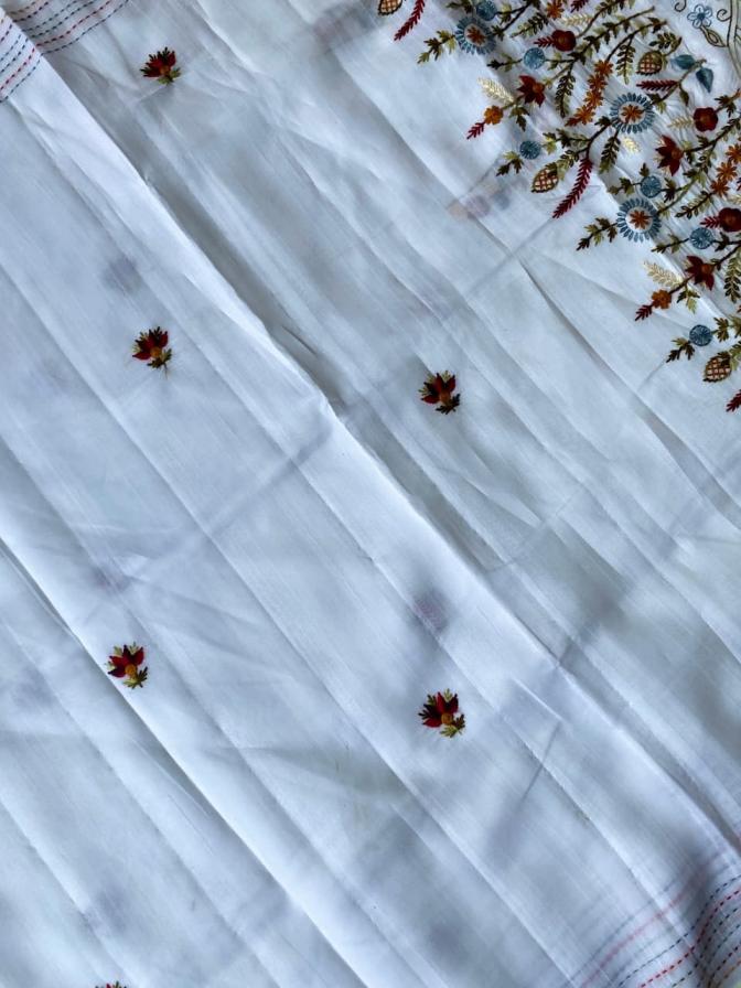 heritage & grace tussar silk woven embroidery work sarees online 