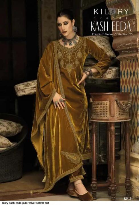 KILORY TRENDS KASHEEDA AMAZING VELVET FULL STITCH PLUS SIZE WINTER SUIT