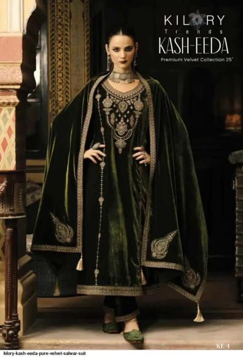 KILORY TRENDS KASHEEDA AMAZING VELVET FULL STITCH PLUS SIZE WINTER SUIT