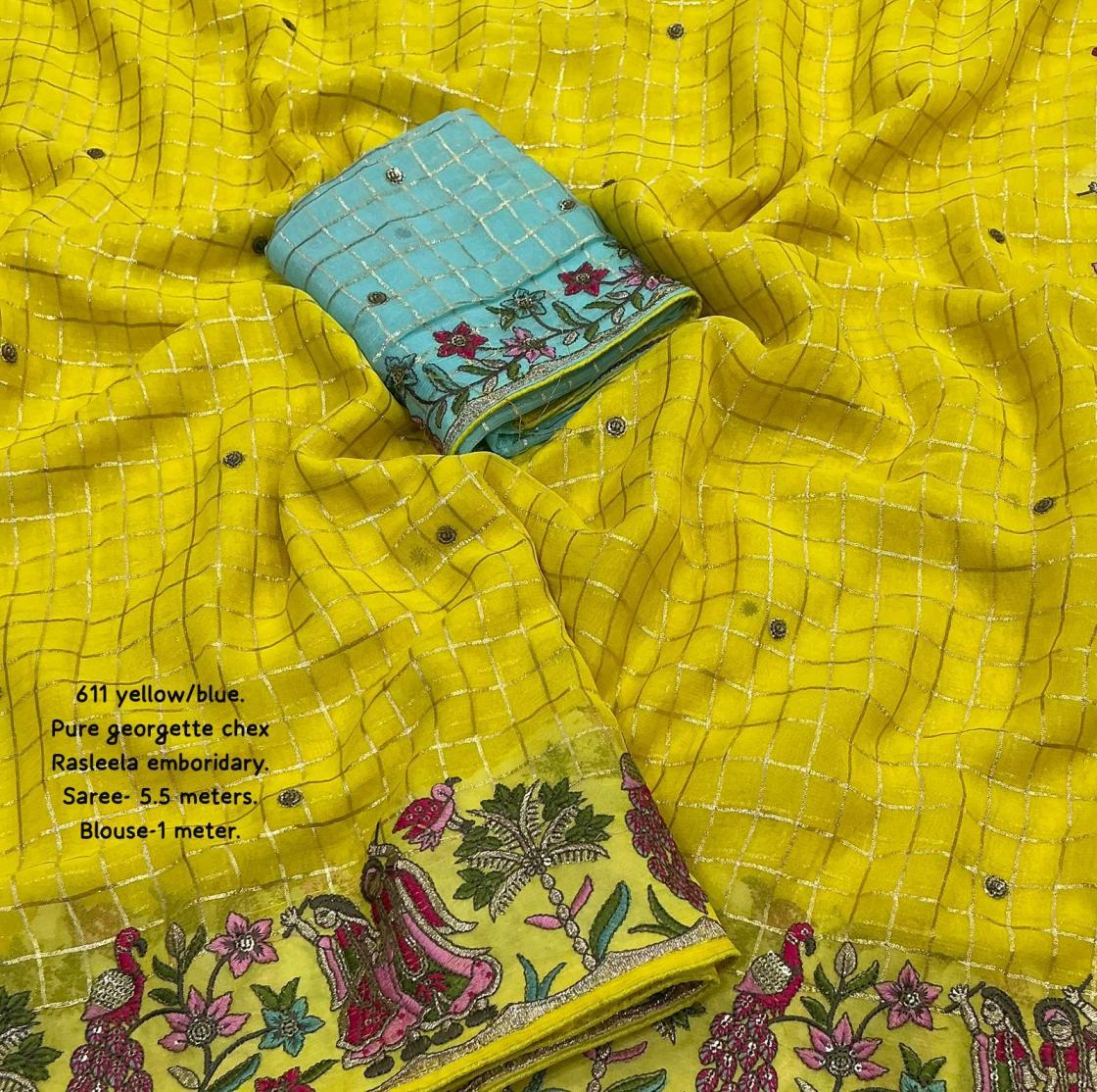 KC 611 ATTRACTIVE LOOK RASLEELA GEORGETTE SAREES