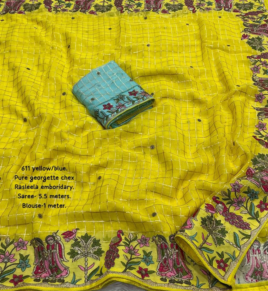 KC 611 ATTRACTIVE LOOK RASLEELA GEORGETTE SAREES