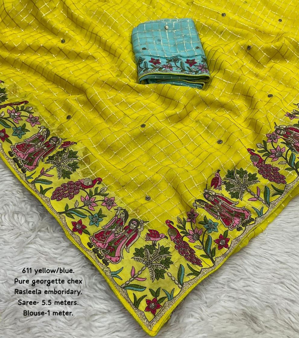 KC 611 ATTRACTIVE LOOK RASLEELA GEORGETTE SAREES