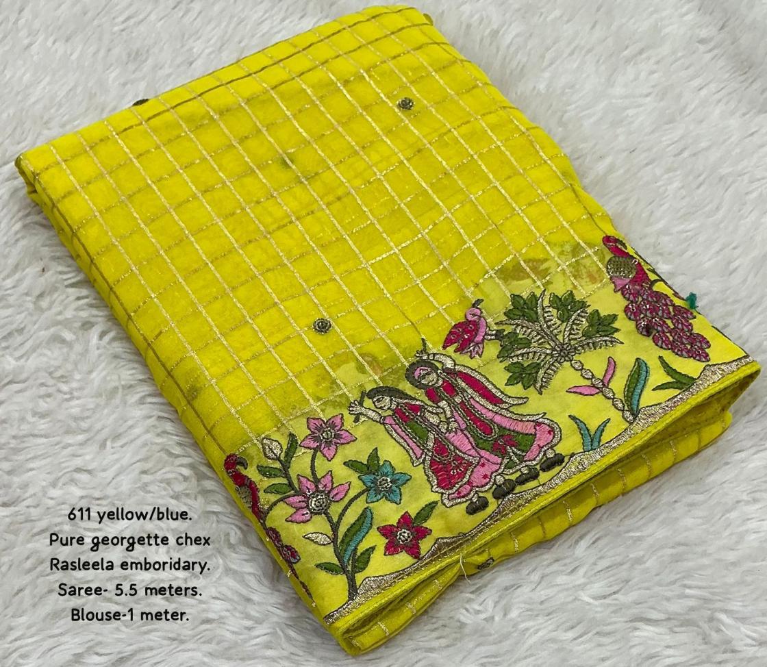 KC 611 ATTRACTIVE LOOK RASLEELA GEORGETTE SAREES