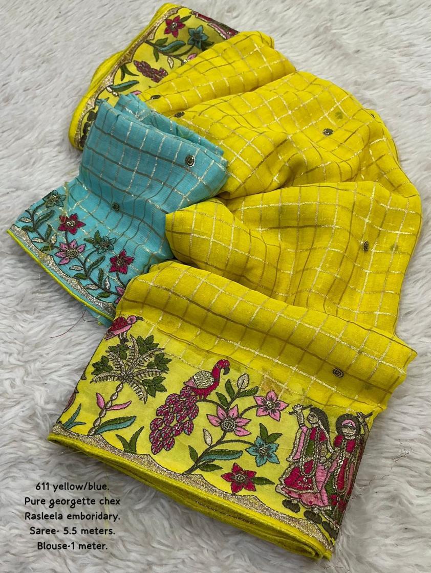 KC 611 ATTRACTIVE LOOK RASLEELA GEORGETTE SAREES