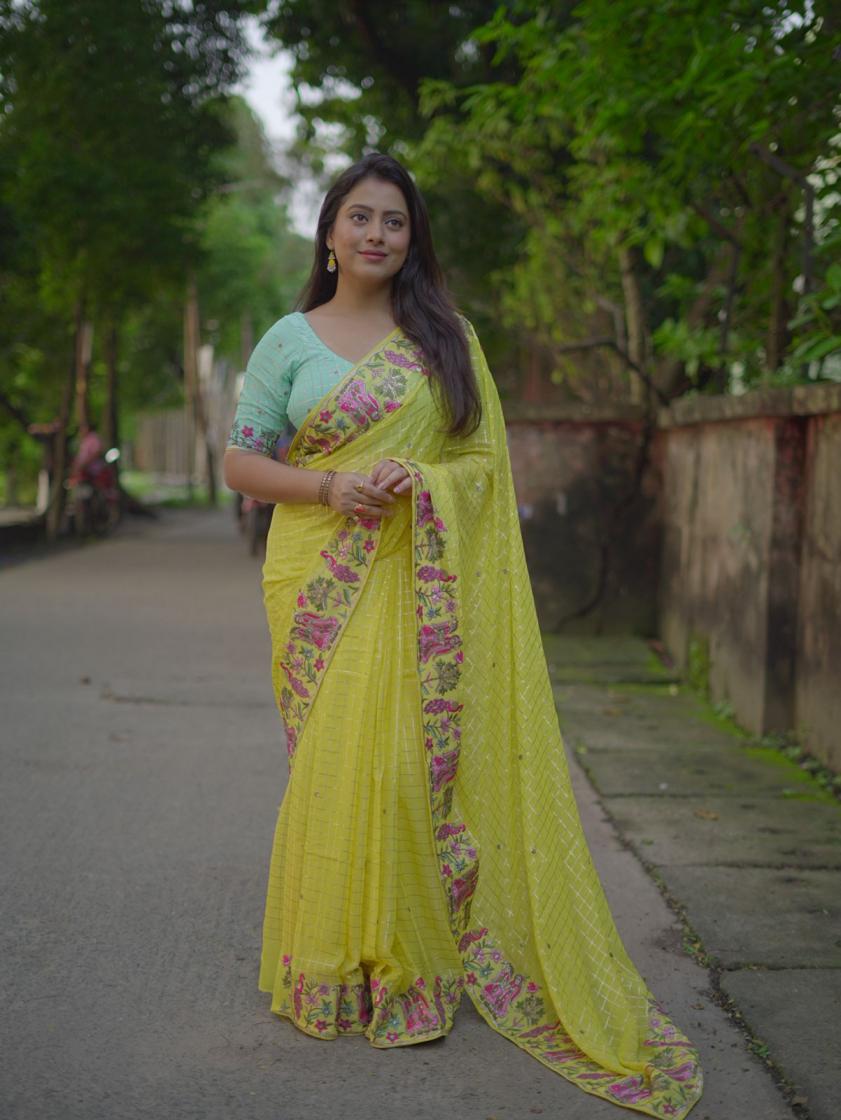 KC 611 ATTRACTIVE LOOK RASLEELA GEORGETTE SAREES